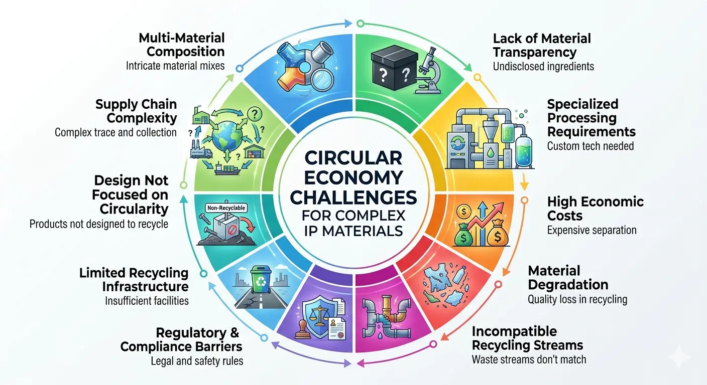 Challenges in Recycling Complex IP Materials